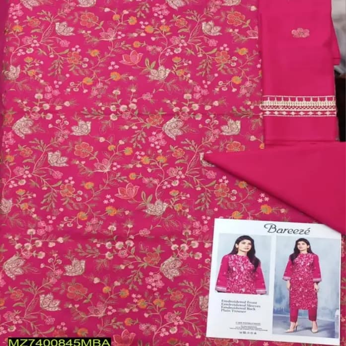 Embroided Lawn Suit 2p