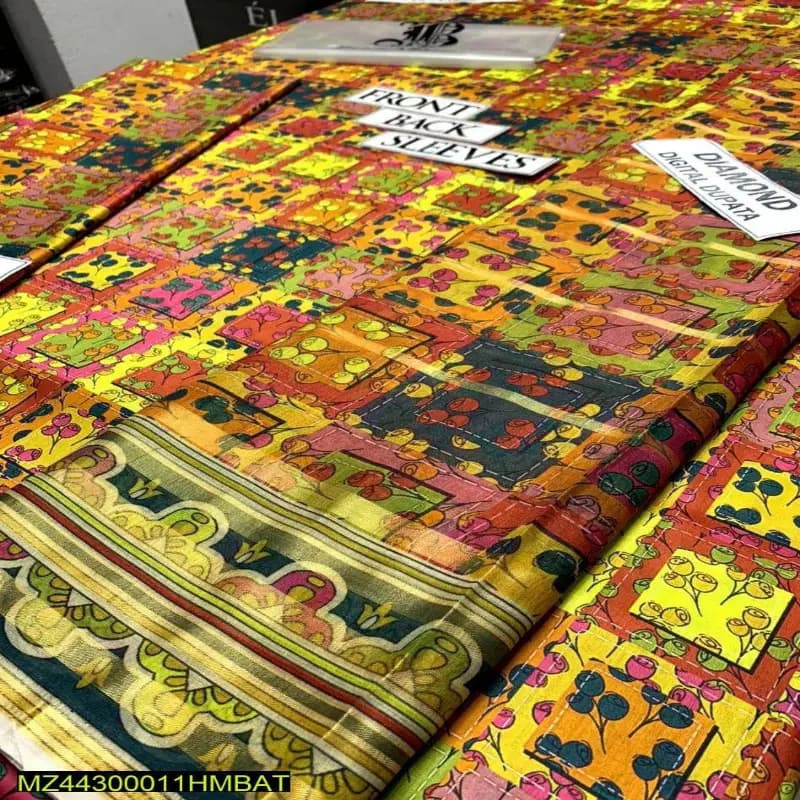 Digital Printed Lawn Suit 3p