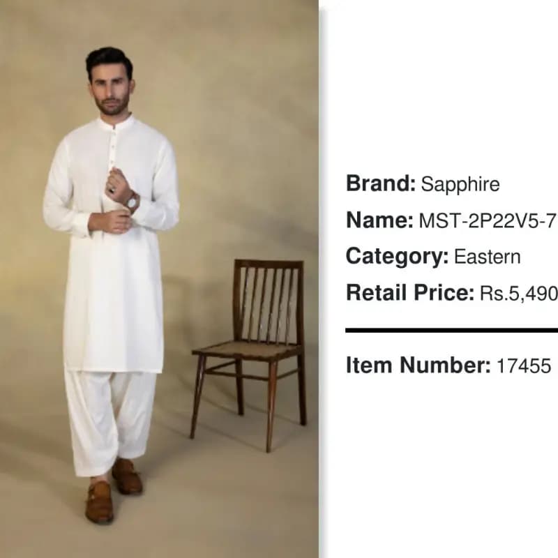 Men Sapphire Stitched Suit