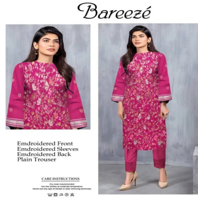 Embroided Lawn Suit 2p