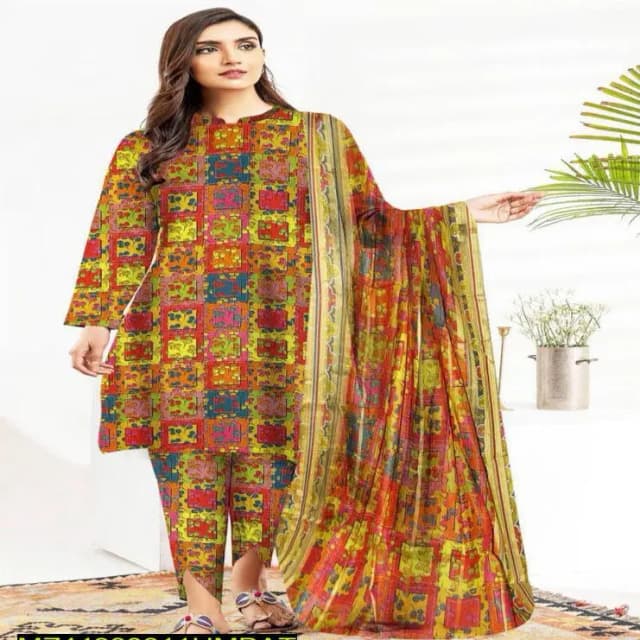 Digital Printed Lawn Suit 3p