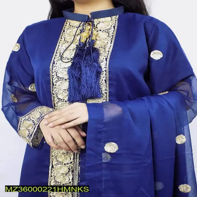 Stitched Chiffon Embroidered Suit 3p